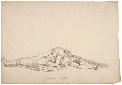 Behold this proud oppressor of my country; Choephora by William Blake by John Flaxman